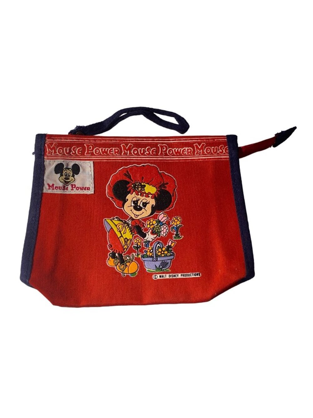 VTG Walt Disney Minnie MOUSE POWER Wristlet Hand Bag Purse MISSING ZIP PULL TAB